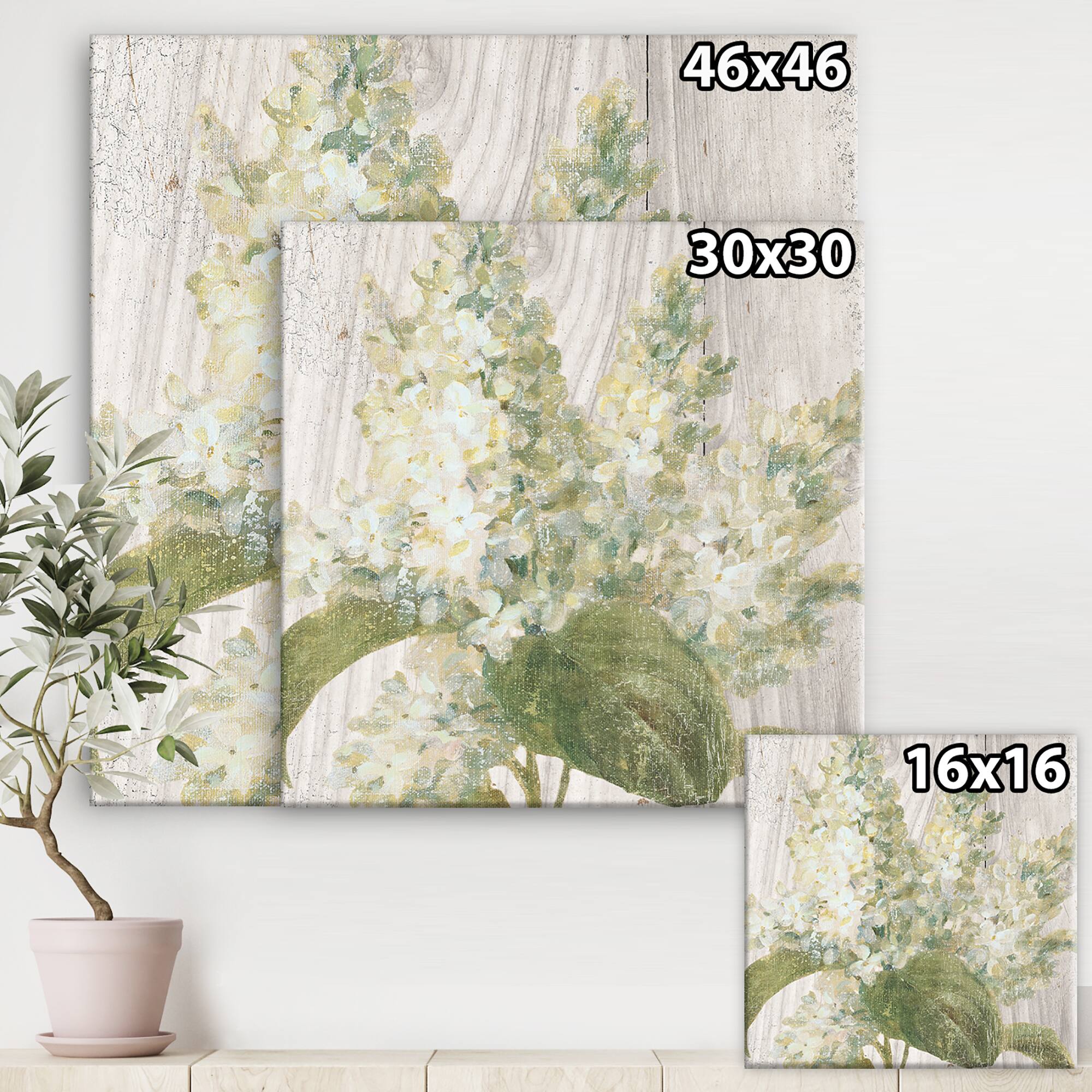 Designart - Goauche Green Flower II